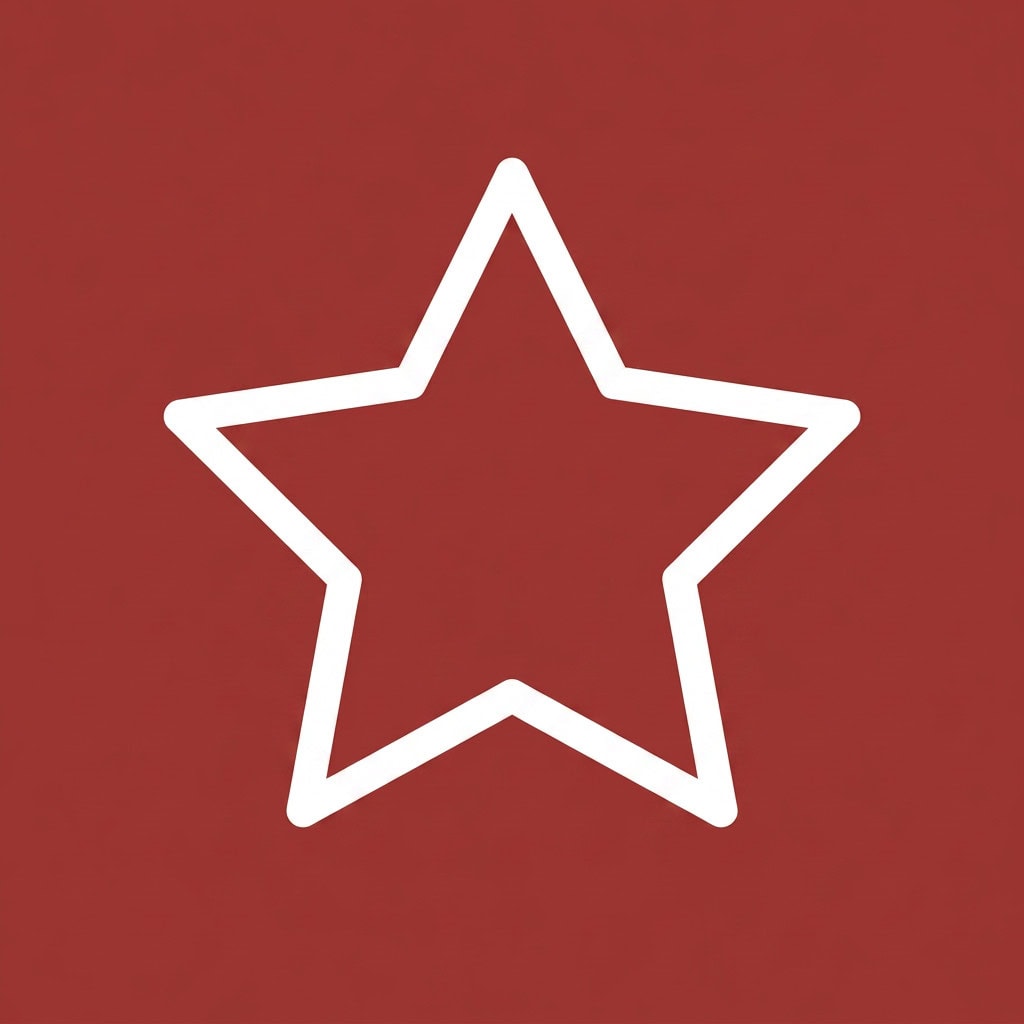 Star outline icon on red background for roofing company branding.