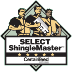 Select ShingleMaster certification logo for Arrow Exteriors.